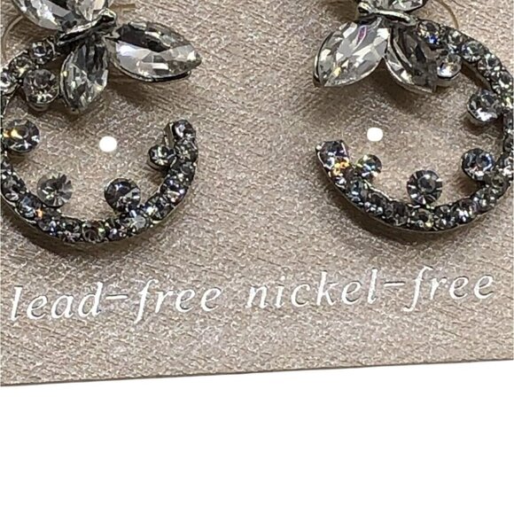 Sparkle Earrings Women's Rhinestone Butterfly Stud Earrings Lead Free Nickel Fre - Picture 3 of 5